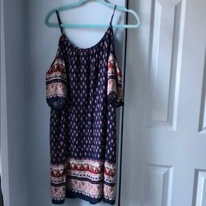 Ya Los Angeles Boho Navy Cold Shoulder Dress S
